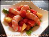Salade de crevettes à la vinaigrette de framboises et fraises