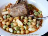 Souris d'agneau aux fèves vertes et pois chiche