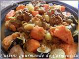 Tajine d'agneau aux légumes et fruits secs