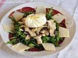 Carpaccio de Bresaola à la roquette, champignons et Burrata