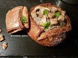 Creme de champignons dans un bol de pain ( recette de l atelier des chefs )