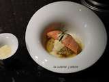 Pave de saumon a l unilateral, endives a l orange, sauce hollandaise ( recette de l atelier des chefs)