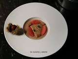 Veloute de CHÂTAIGNES au pamplemousse rose, et aux des de foie gras ( recette de l atelier des chefs)