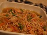 Soupe de crevettes et nouilles chinoises