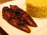 Aiguillettes de canard caramélisées au miel & échalottes