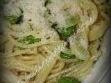 Spaghettis fèves et mascarpone