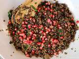 Salade de lentilles, quinoa et grenade du jardin! Recette riche en protéines végétales