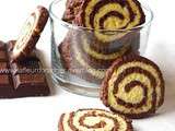 Biscuits spirale au chocolat et vanille