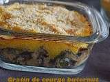 Gratins de courge butternut à la viande et champignons