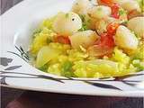 Risotto aux noix de Saint-Jacques et aux petits pois