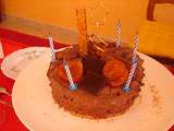 Gâteau au chocolat, mandarine confite et crème brûlé