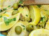 Tajine de poulet au citron et olive vertes