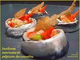 Tapa de sardines marinées et salpicon de crevettes - Sardinas marinadas con salpicon de langostinos