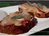 Tartine de tartare de mulet doré frottée à la sauge et au beurre d'anchois - Pintxo de tartar de mujól