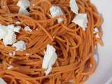Spaghettis au quinoa à la tomate au dés de féta