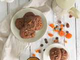Cookies au chocolat, noix de pécan et abricots