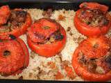 Tomates farcies sur lit de riz Basmati
