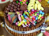 Gâteau d'anniversaire straciatella et bonbons