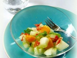 Salade de concombre, mangue et chorizo