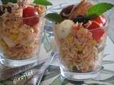 Salades de riz basmati aux petites pieuvres
