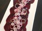 Carpaccio de betteraves et radis, vinaigrette à l'anchois