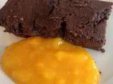 Fondant au chocolat et purée de mangue