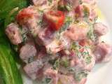 Tartare de thon au lait de coco