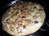 Pizza au saumon-ravioles et mozzarella
