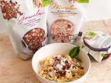 Banc d’essai du muesli, granola et confiture d’Isabelle Huot et recette de bol de quinoa à l’ananas et à la noix de coco avec granola