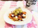 Salade tiède de carottes et de raisins rôtis