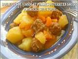 Boulettes de viande et pommes de terre en sauce (Turquie )