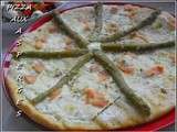 Pizza aux asperges et saumon