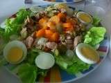 Salade de Batavia carottes cuites , thon et œufs durs