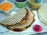 Quesadillas végétariennes: avocat, purée de haricots rouges, légumes, cheddar # Bataille Food 47