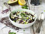Salade de Lentilles Beluga, Avocat, Poire & Feta (et tout ce qui va avec)