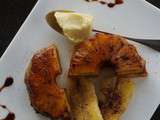 Ananas et bananes rotis à la Vanille et Quenelle de Glace Gingembre Citronnelle
