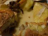Camembert bread bowl et et petites chanterelles