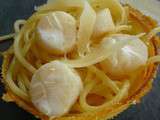 Spaghettis Aux Noix de Saint-Jacques au Citron Vert et à la Crème ... et leurs Nids