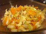 Salade d'hiver vitaminée: endives, oranges, gorgonzola le tout arrosé d une vinaigrettes au cidre et miel