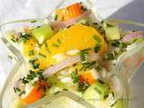 Salade de riz à l'orange et au surimi