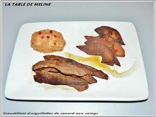 Croustillant d'aiguillettes de canard aux coings