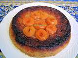 Gâteau familial façon diplomate caramélisé à l'abricot, coulis de fraise