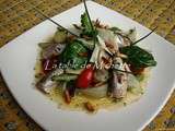 Salade tiède aux légumes de printemps, sardines, vinaigrette légère