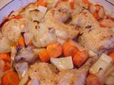 Casserole de poulet aux oignons, aux carottes et aux pommes de terre, sauce délicieuse Viviane