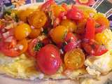 Omelette nature Viviane et sa salade de tomates cerises au vinaigre balsamique