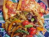 Pâtes aux légumes Viviane avec pizza sauce marinara, parmesan et mozzarella
