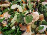 Salade d'épinards, champignons et carottes