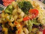 Cavatappi gratinés avec brocoli, poivron et sauce béchamel