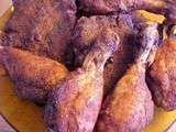 Côtelettes de porc et pilons de poulet enrobés d' épices