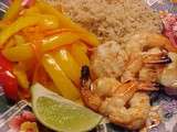 Crevettes et pétoncles à l'indonésienne sur bbq